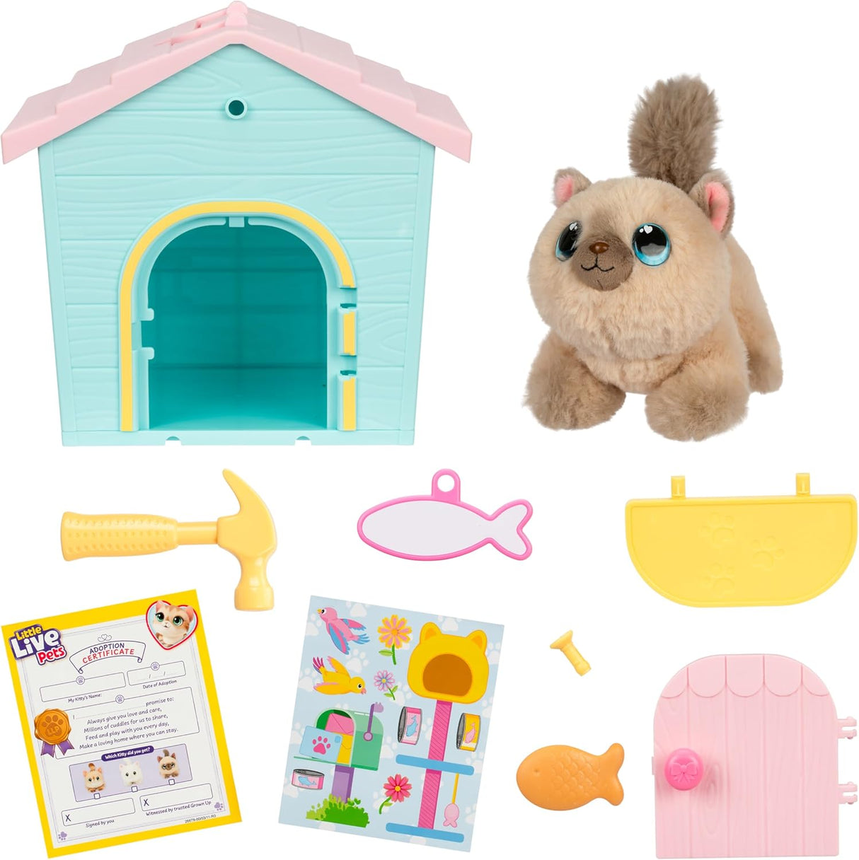 Little Live Pets My Kitty's Home Mini Playset Mystery Plush Toy 1 Of 3 Kittens To Discover Build Decorate And Reveal 10.3cm/4in Tall Plush Incl