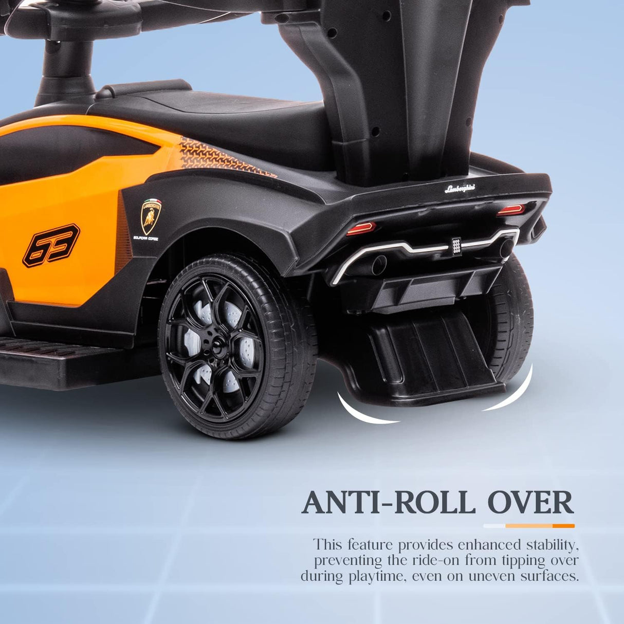 Lamborghini Essenza SC V12 Ride On Car with Handle Orange