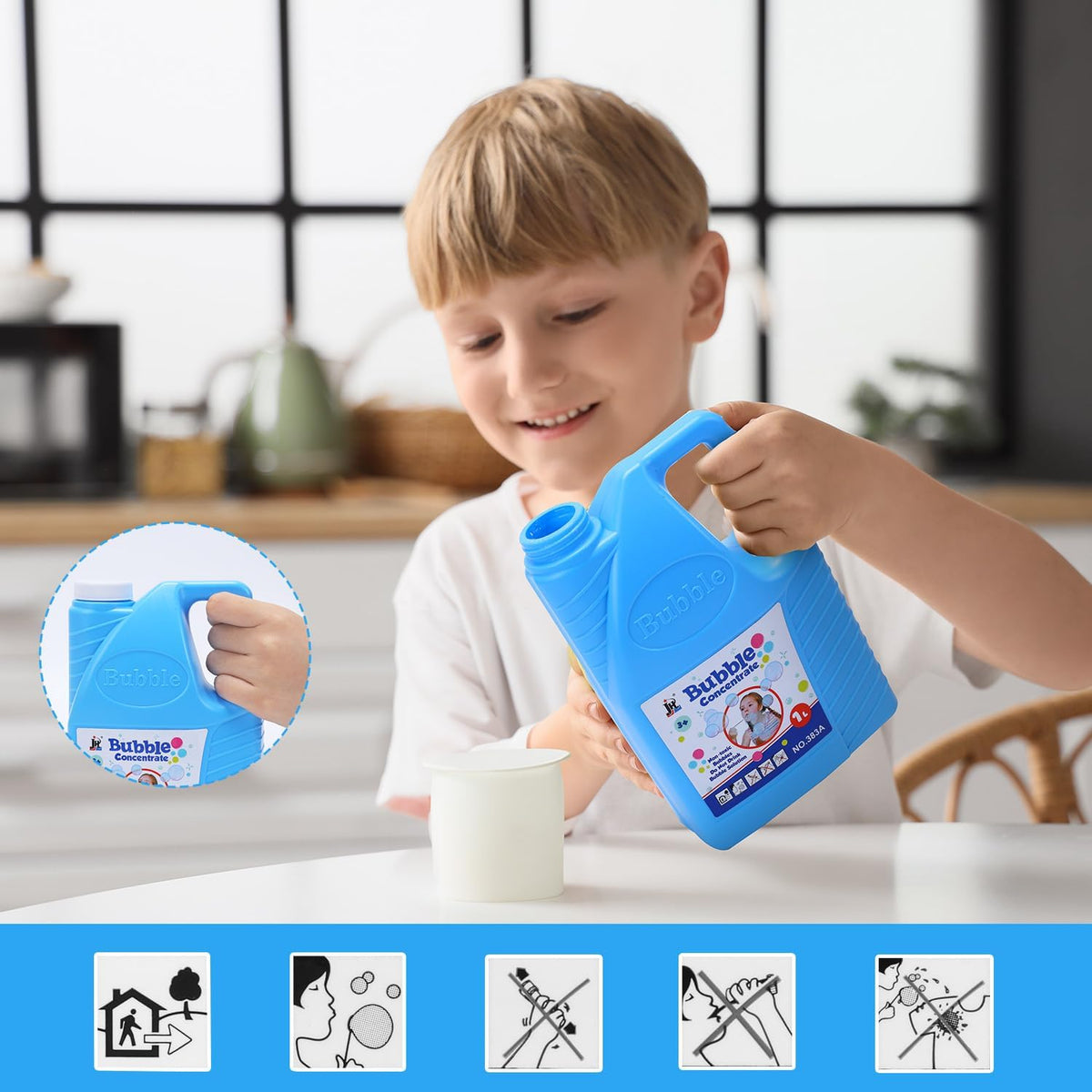 1L Bubble Refill Solution Concentrated Bubble Water Outdoor Summer Toy for Kids Assorted Sold as Single
