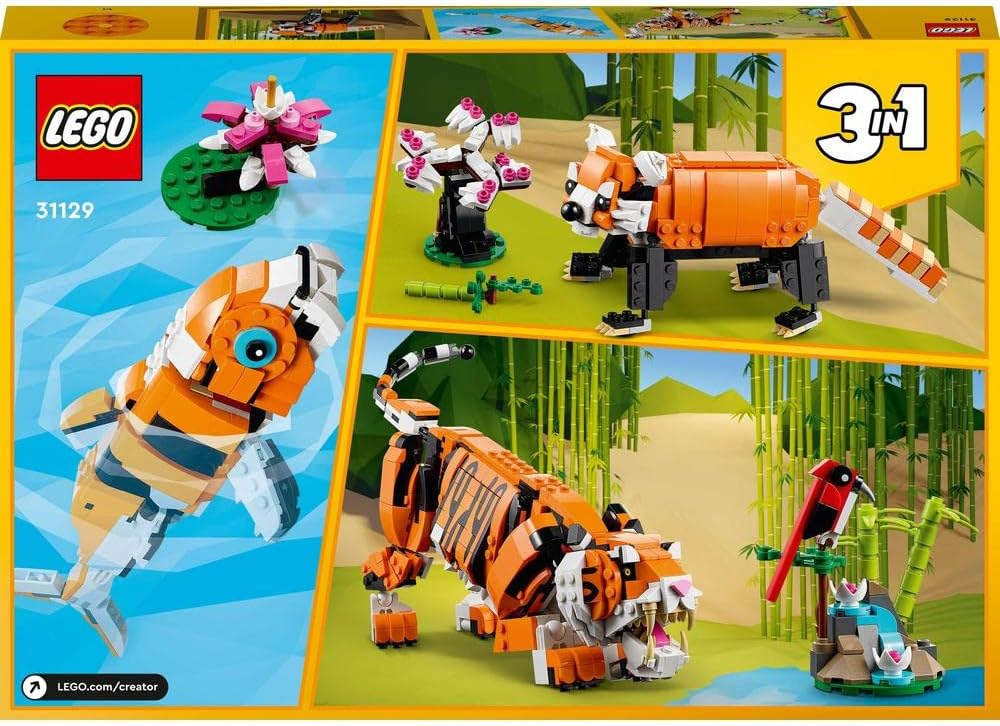 LEGO Creator 3 in 1 Majestic Tiger to Panda or Koi Fish Set