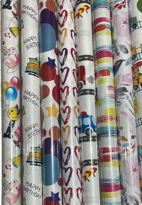 Birthday Giftwrap Roll (Assorted 8)