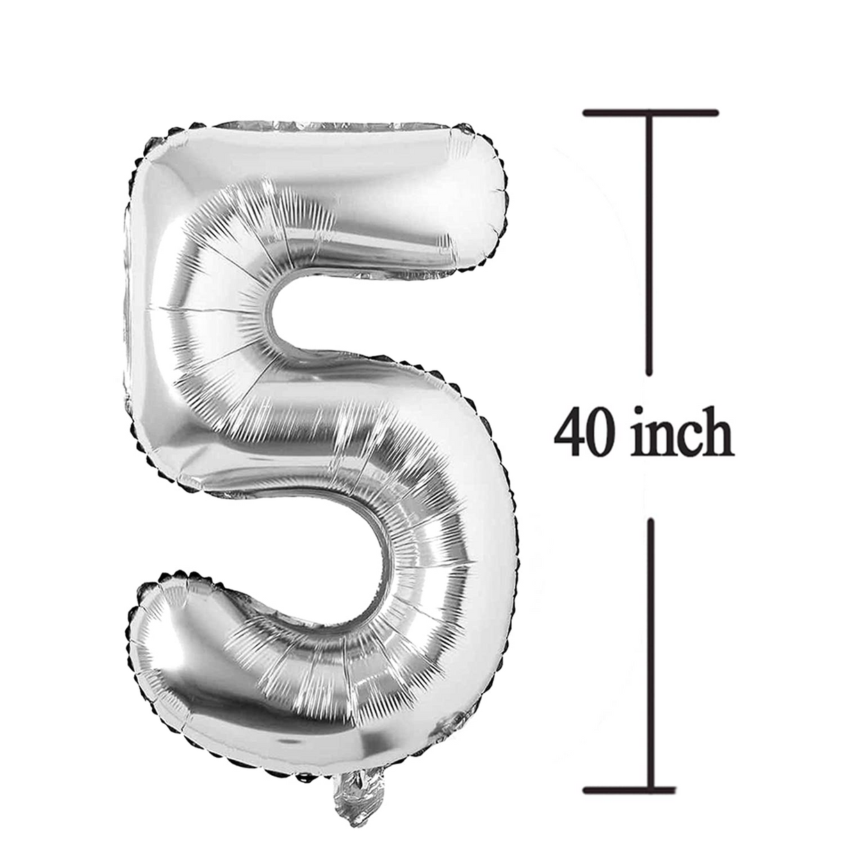 Foil Balloon Age 5 Silver 40 Inch