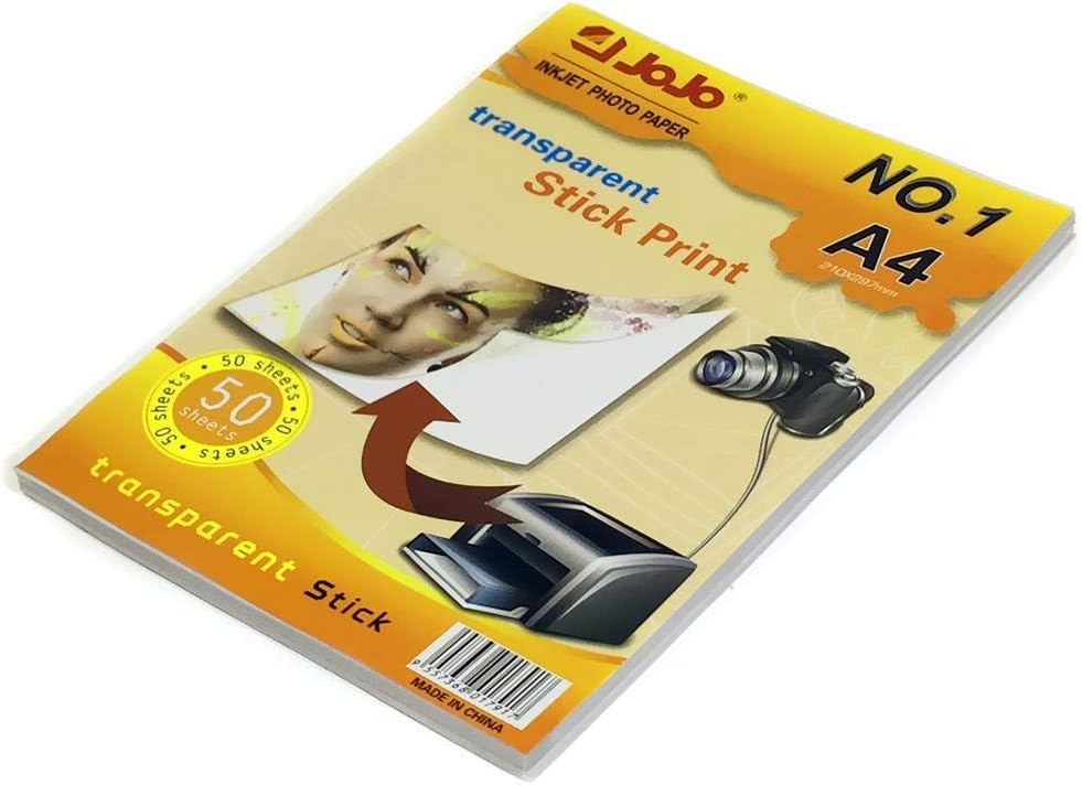 A4 Transparent Inkjet Photo Paper for Stick Print (50 Sheets)