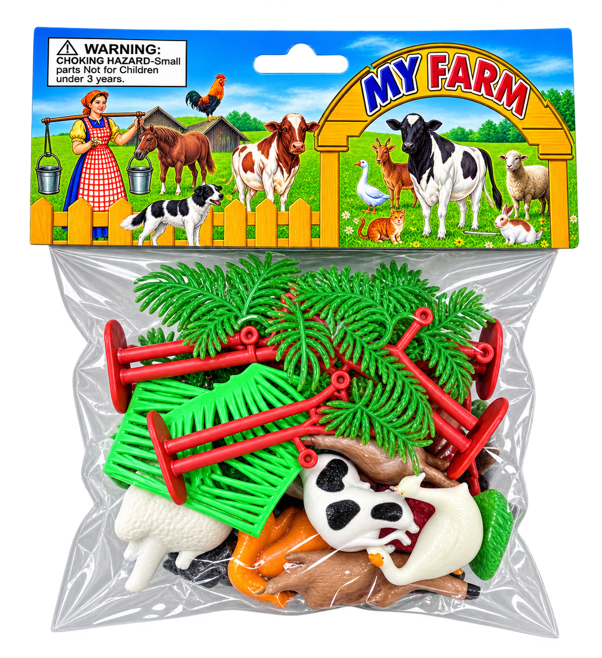Farm Animals Plastic Figurine Small Set for Kids