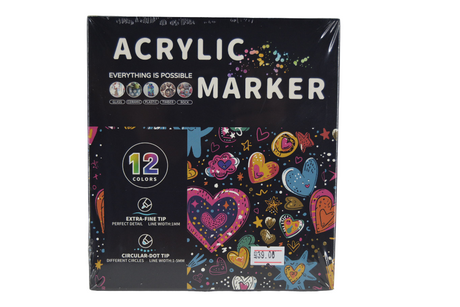 Acrylic Marker 12 Colour