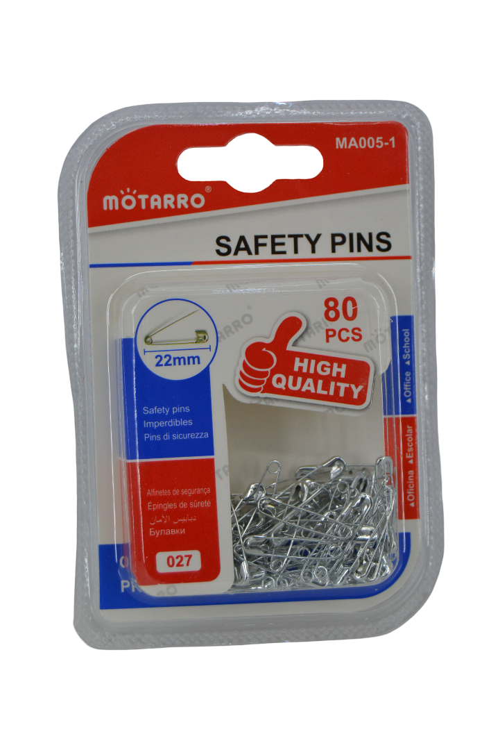 Silver Safety Pins – 22mm, 80pcs