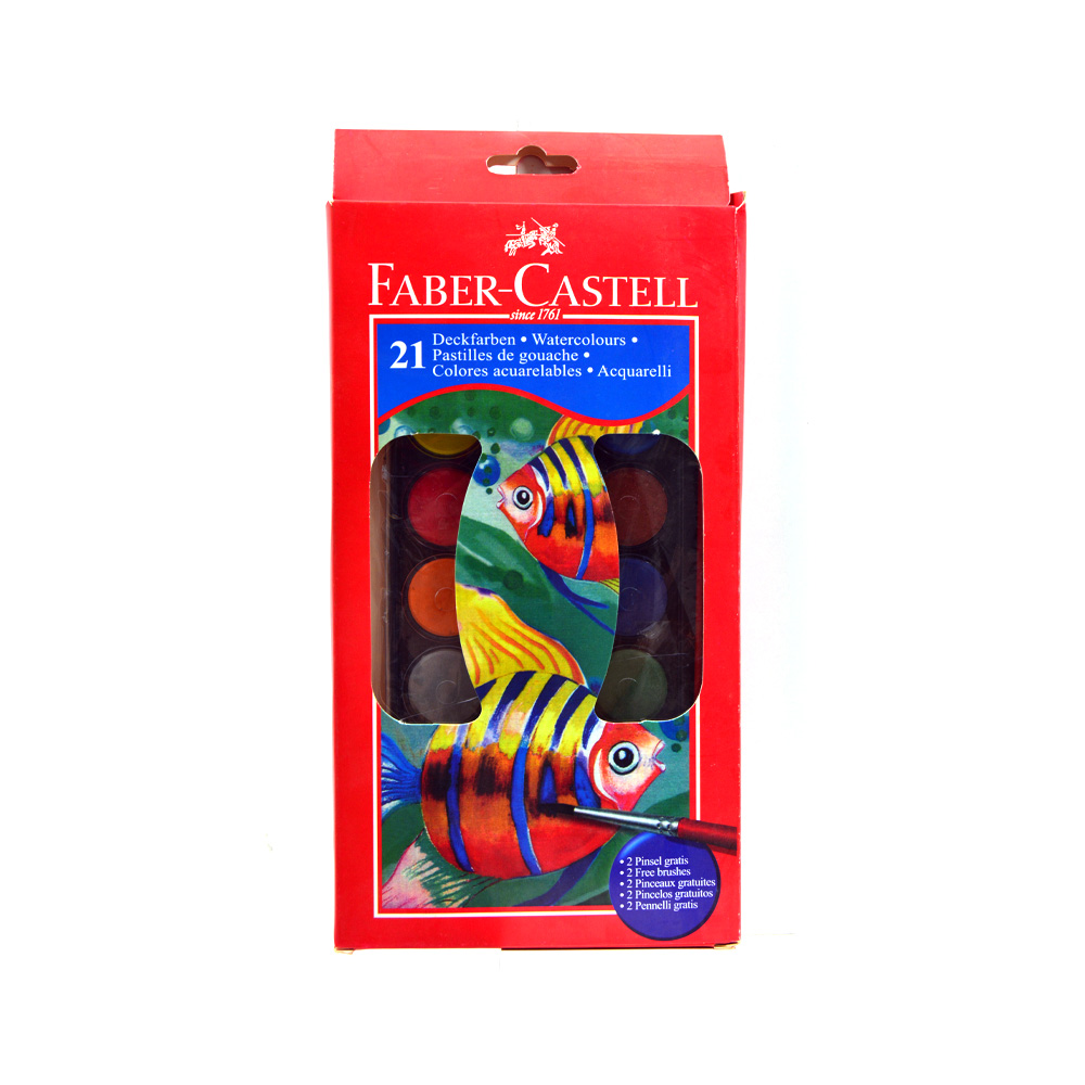 Faber-Castell Watercolours Tablet with 2 Brushes 21 PCS
