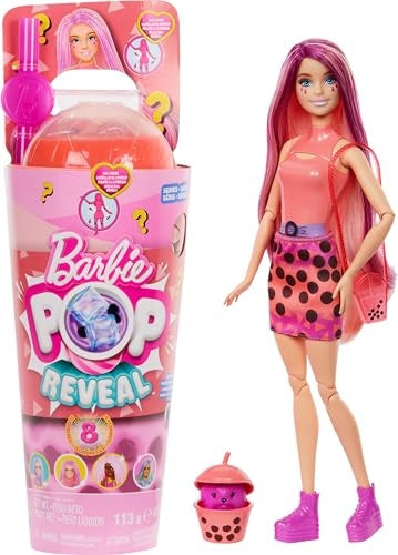 Links to Barbie Pop Reveal Bubble Tea Series Mango Mochi Doll & Accessories by