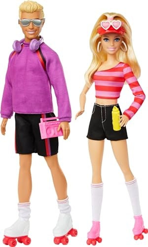 Links to Barbie Fashionistas Set With Barbie & Ken Roller-Staking Dolls by