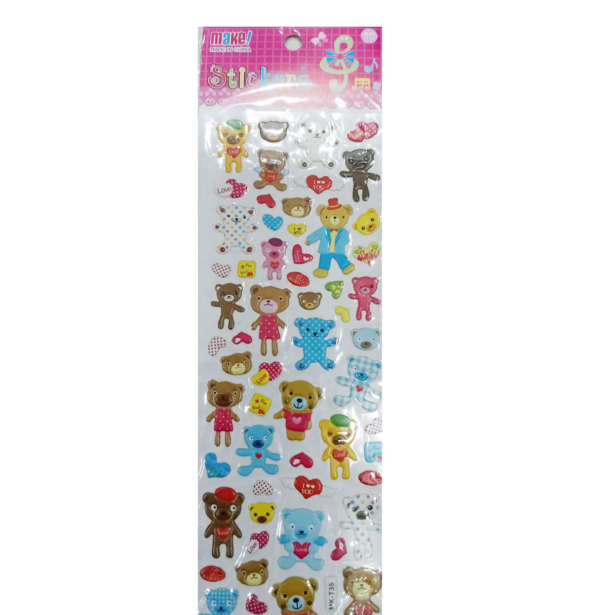 Teddy Bear Puffy Stickers Mk T35