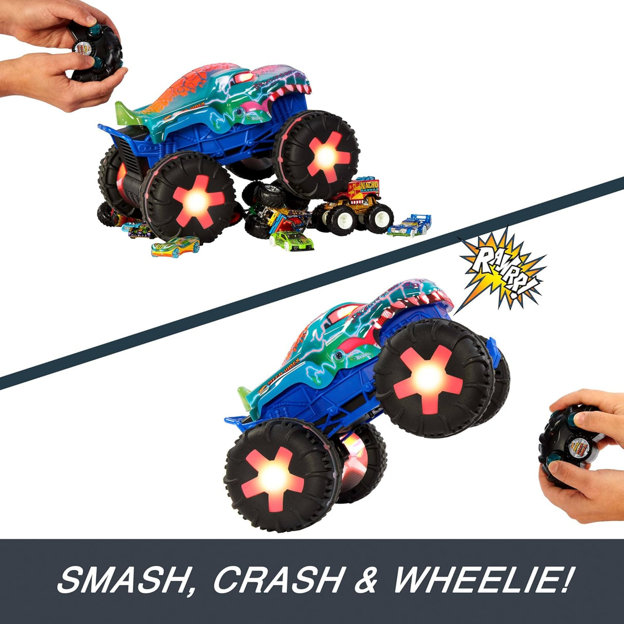 Hot wheels monster trucks power smashers HW mega wrex alive RC