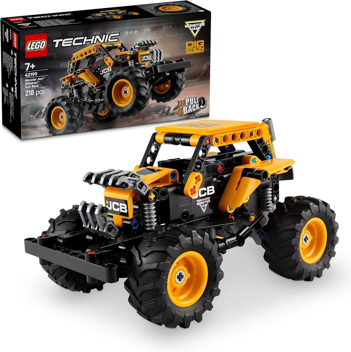 LEGO Technic Monster Jam DIGatron Pull-Back Truck Toy - Vehicle Building Set for 7+ Year Old Boys & Girls Who Love Creative Play - Gift Idea 42199