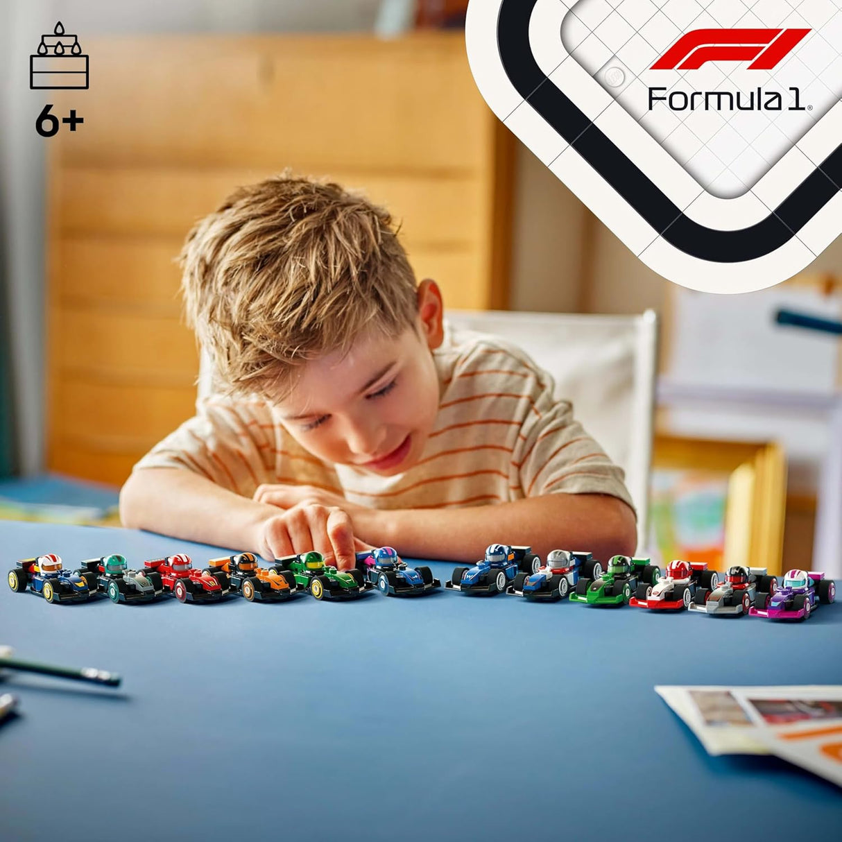 LEGO Minifigures F1 Collectible Race Cars Toys - Get 1 of 12 Mini Car Models with Drivers Helmets & Moving Wheels - Formula 1 Teams incl. Ferrari, Mercedes, McLaren, Red Bull - Mystery Box - 71049