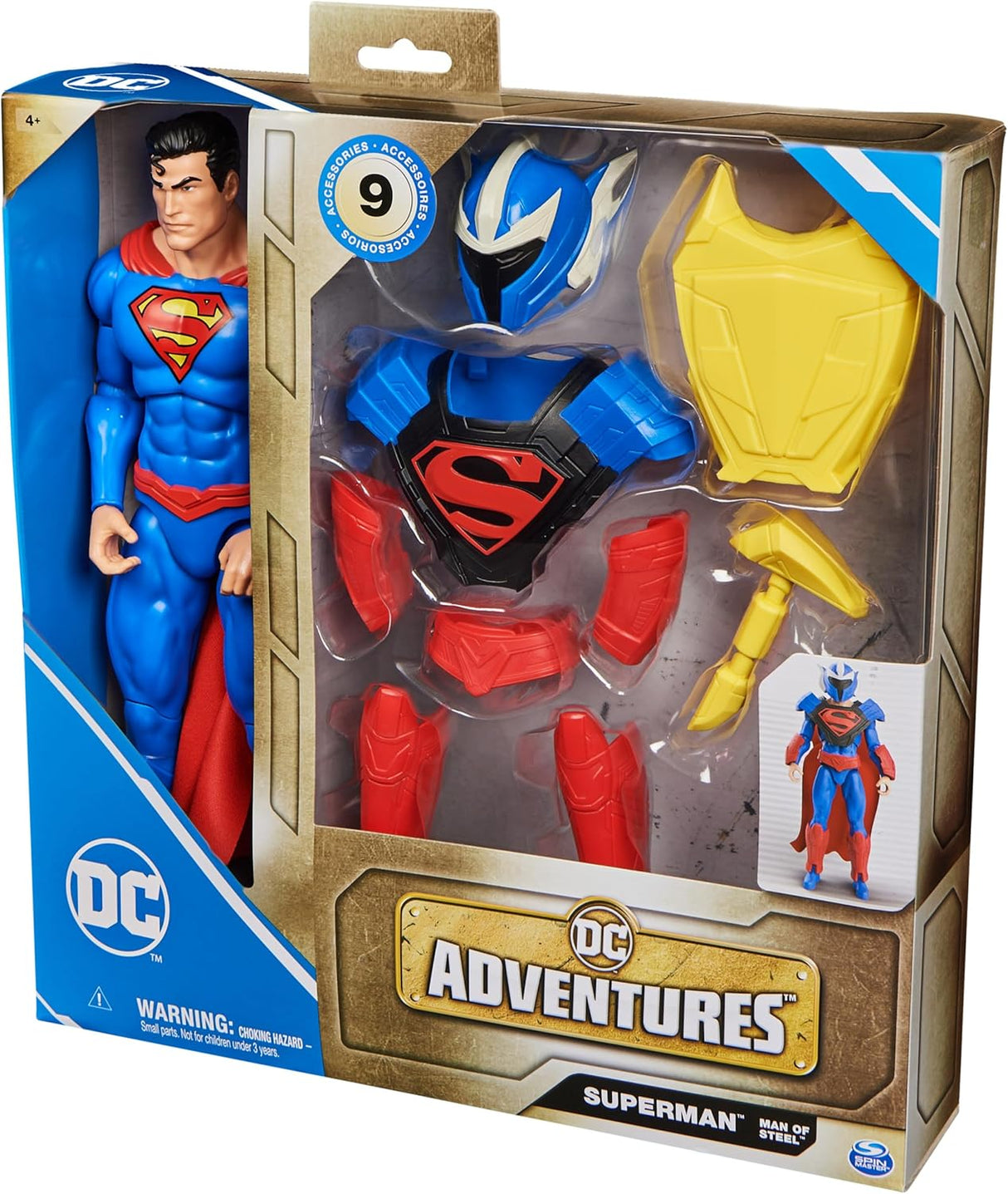 DC Adventures Superman Man of Steel 12-inch Action Figure With 9 Accessories