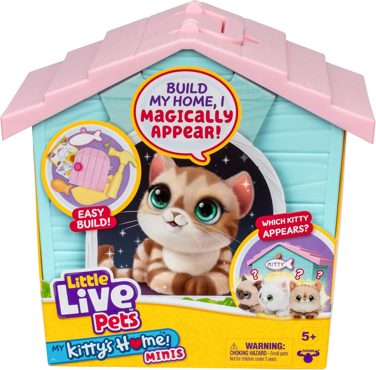 Little Live Pets My Kitty's Home Mini Playset Mystery Plush Toy 1 Of 3 Kittens To Discover Build Decorate And Reveal 10.3cm/4in Tall Plush Incl