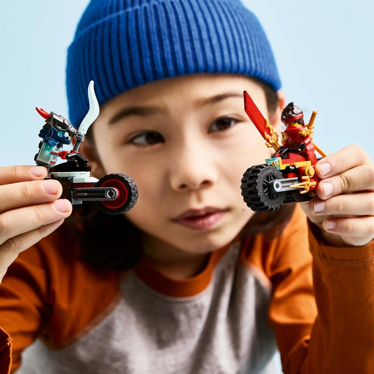 LEGO NINJAGO Kai’s Motorcycle Speed Race Set - 2 Ninja Motorbike Toys with Spinning Wheels plus 2 Minifigures with Weapon Accessories - Gift for 6+ Year Old Boys & Dragons Rising Fans - 71838