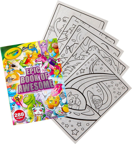Crayola Epic Book of Awesome, All-in-One Coloring Book Set 288 Pages