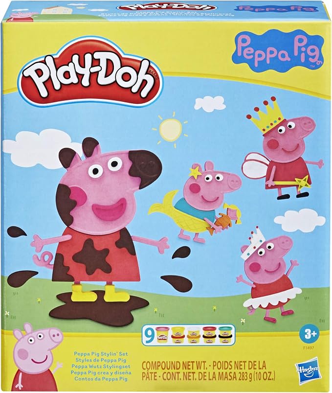 Play-Doh Peppa Pig Stylin Set 9 Cans 11 Accessories