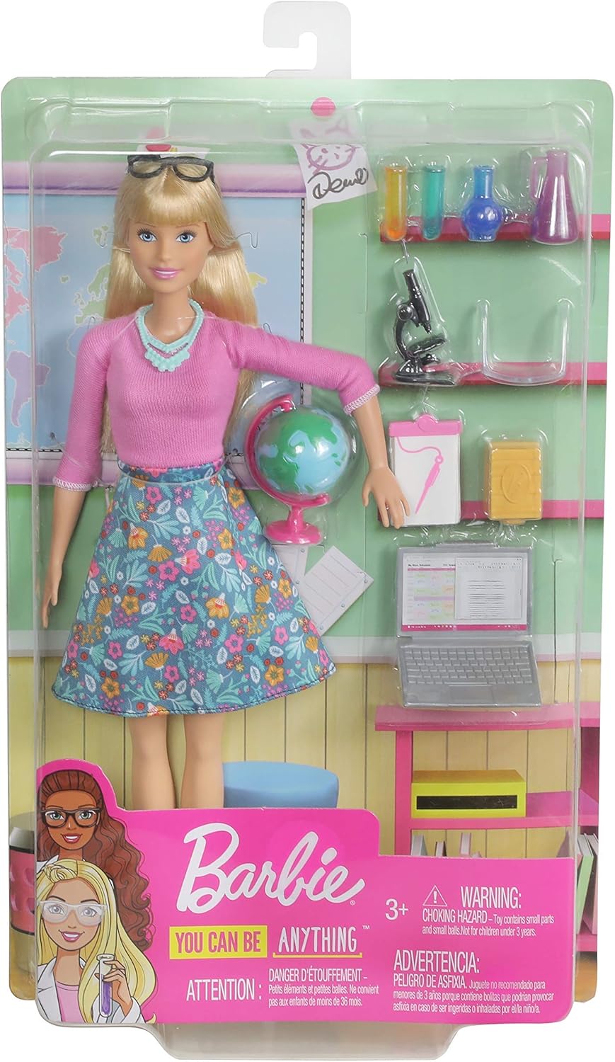 Barbie Teacher Doll, Blonde, With 10 Teaching Accessories