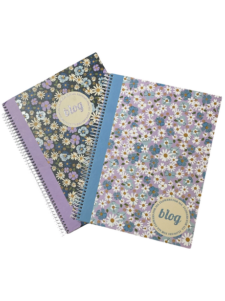 A4 Hardcover Spiral Notebook – 80 Sheets, 90 GSM, Lined – Flowers Design