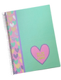 A4 Hardcover Spiral Notebook – 80 Sheets, 90 GSM, Lined – Hearts Design