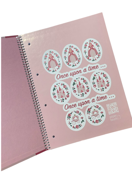 A4 Hardcover Spiral Notebook – 80 Sheets, 90 GSM, Lined – Princess Design