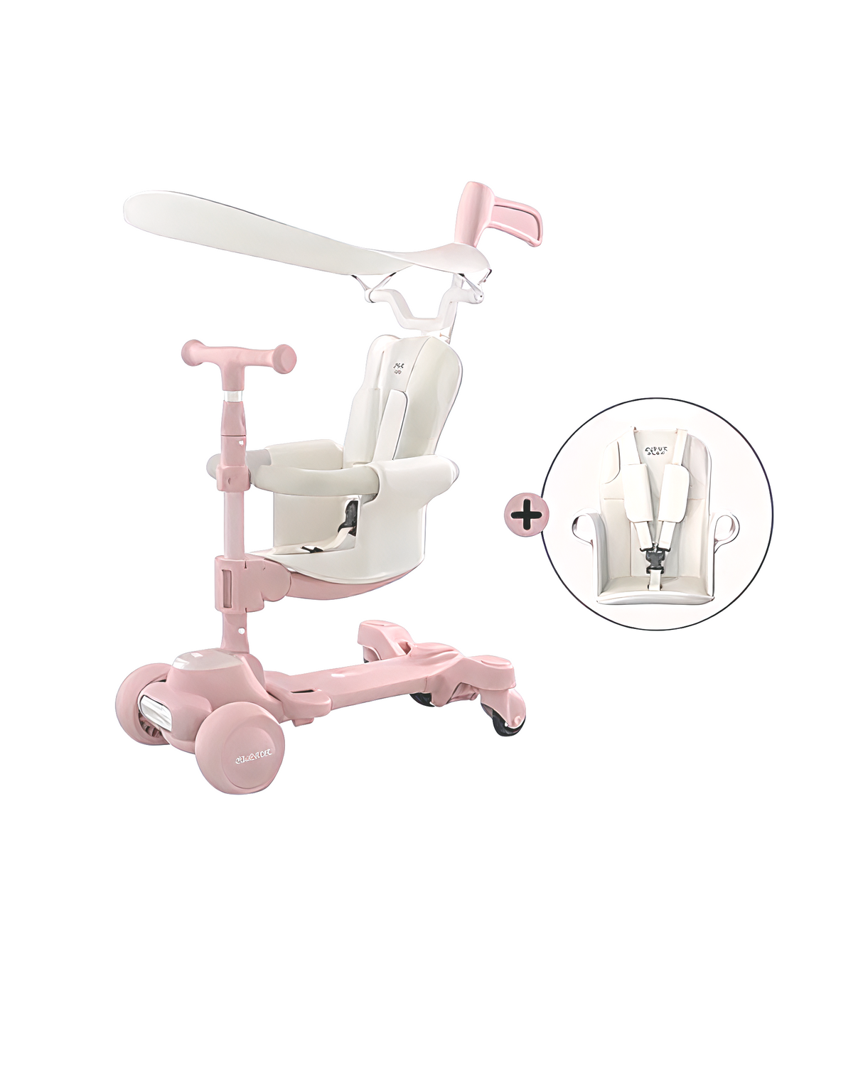 Newly 3-in-1 Kids Kick Scooter w/ Fence & Push Handle