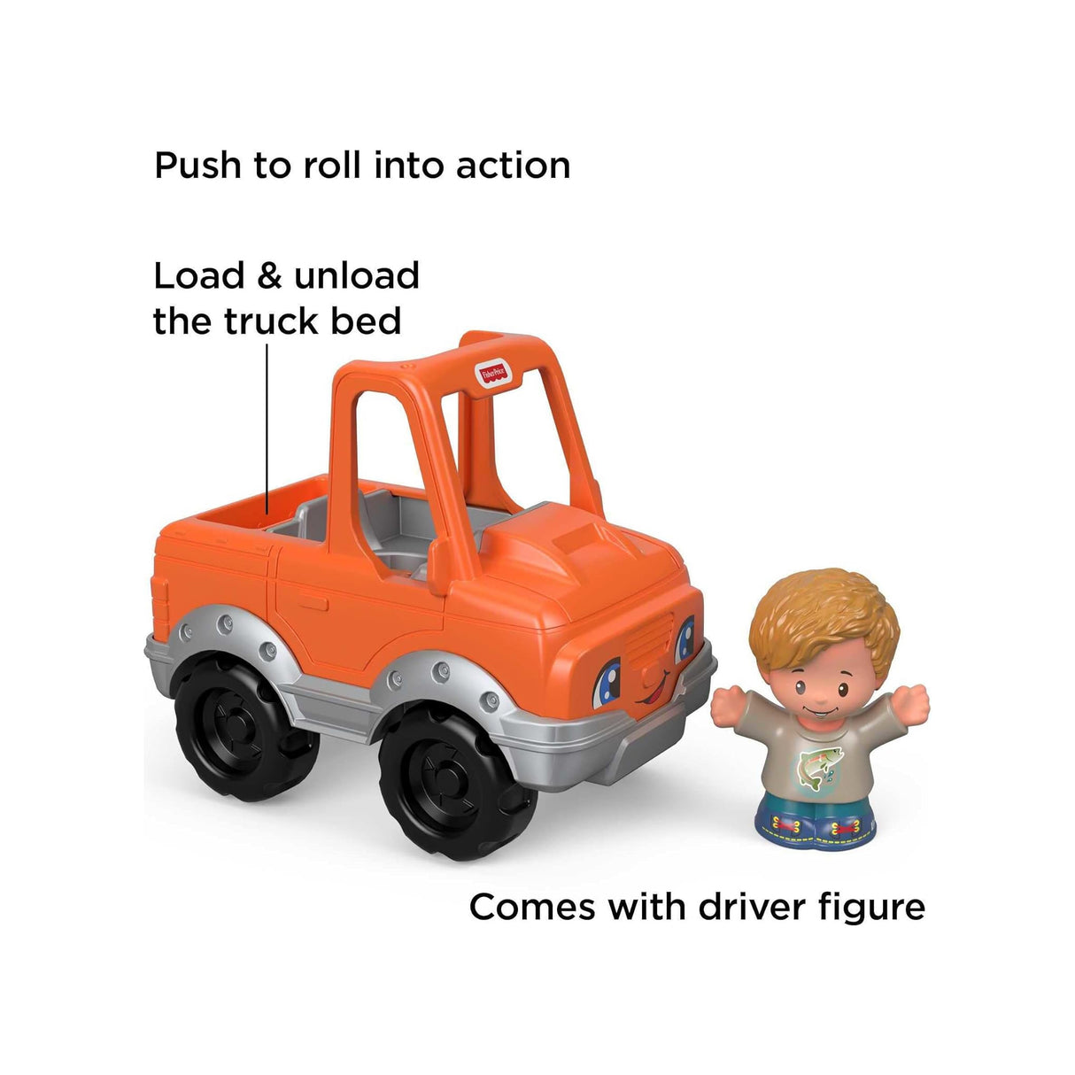 Fisher-Price Little People Help A Friend Pick Up Truck Orange Vehicle & Figure