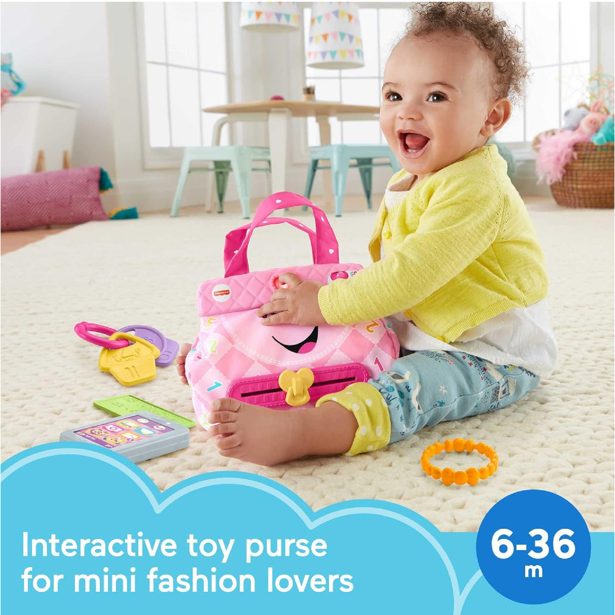 Fisher-Price Laugh & Learn Baby & Toddler Toy My Smart Purse Pretend Dress Up Set