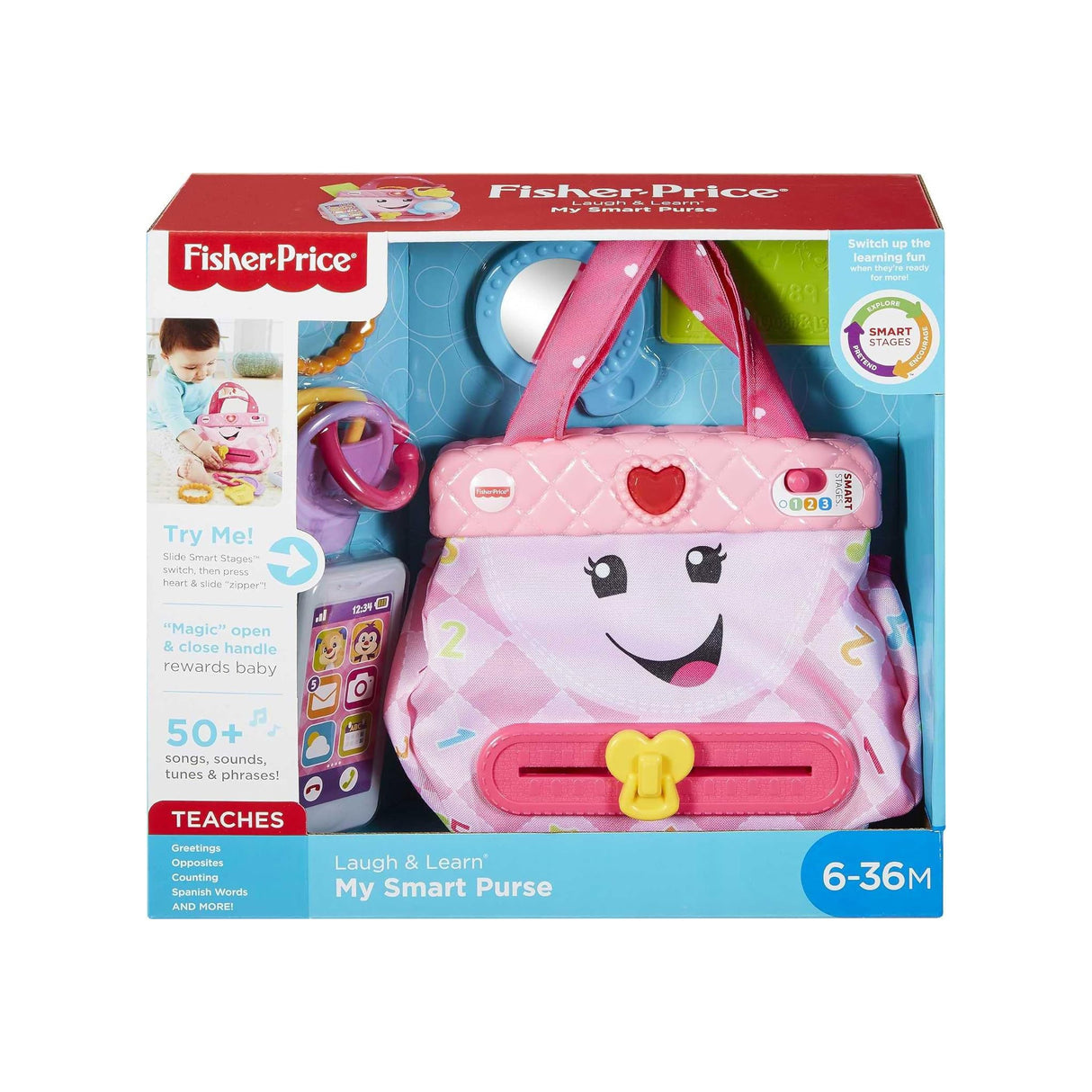 Fisher-Price Laugh & Learn Baby & Toddler Toy My Smart Purse Pretend Dress Up Set