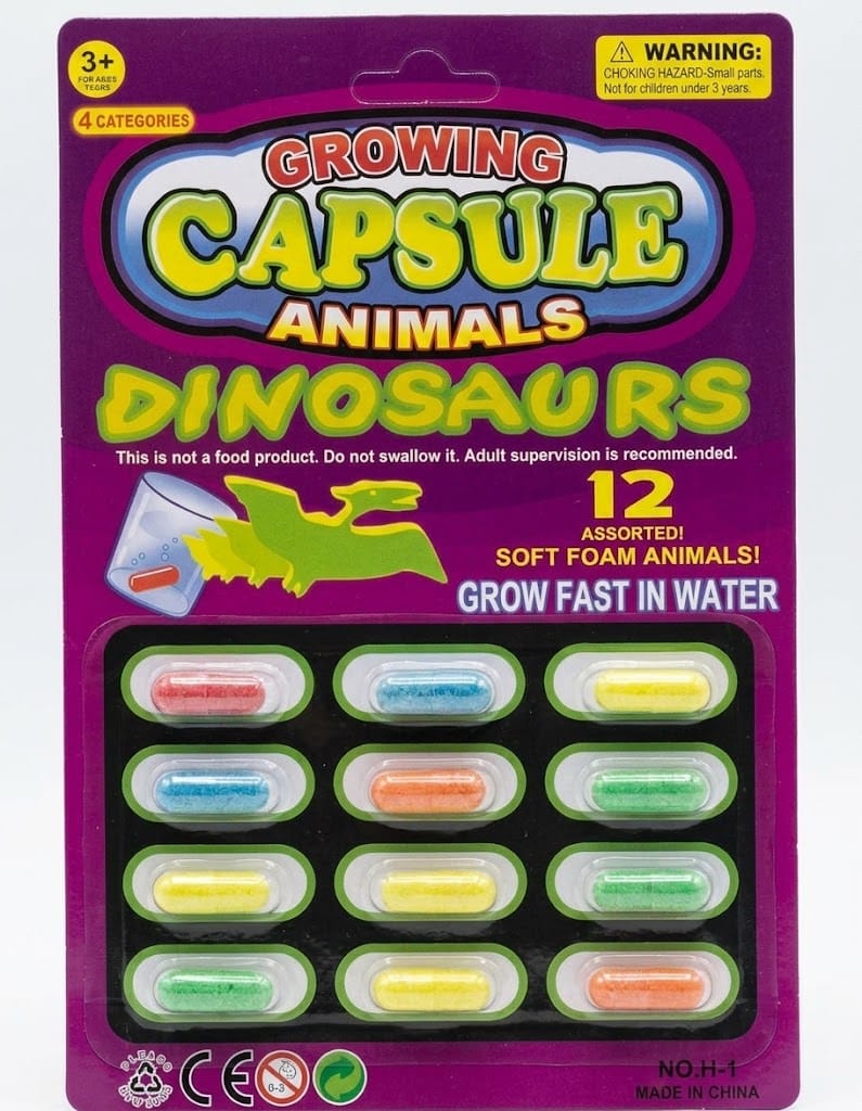 12 Pcs Magic Grow Capsules Water Growing Dinosaur Toys