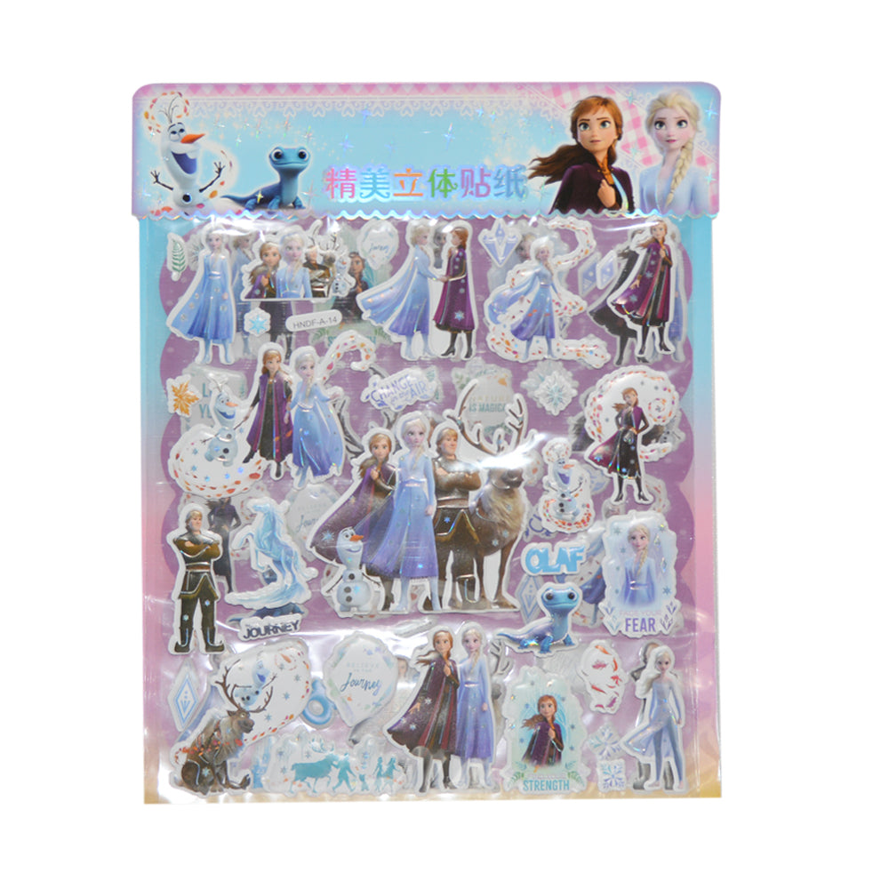 Princess/Cartoon Puffy Sticker Double Sheet (Assorted Colors, Sold As Single)