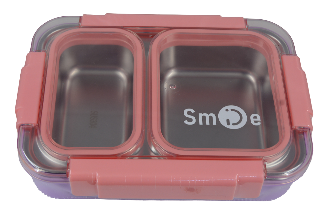 Smile Stainless Steel Lunch Box (Assorted Designs, Sold as Single)