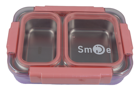 Smile Stainless Steel Lunch Box (Assorted Designs, Sold as Single)