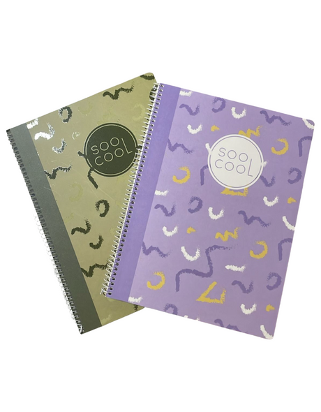A4 Softcover Spiral Notebook – 80 Sheets, 90 GSM, Lined – Soocool Design