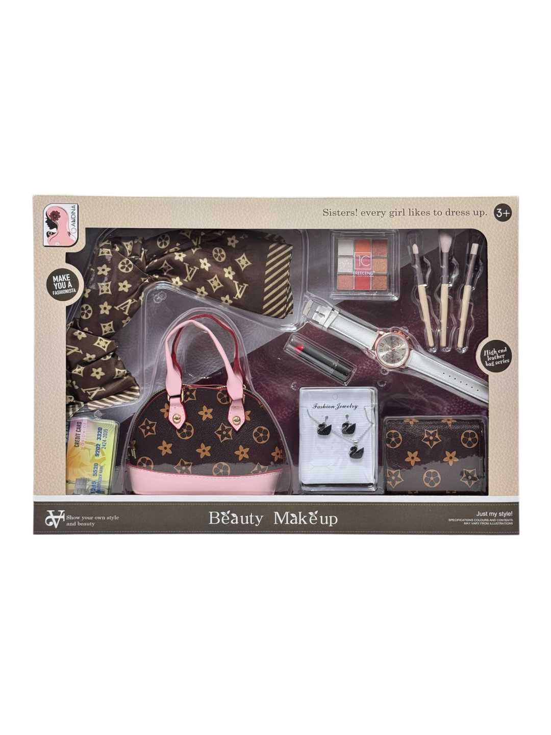 Kids Beauty Makeup Kit with Accessories - Washable Pretend Cosmetics