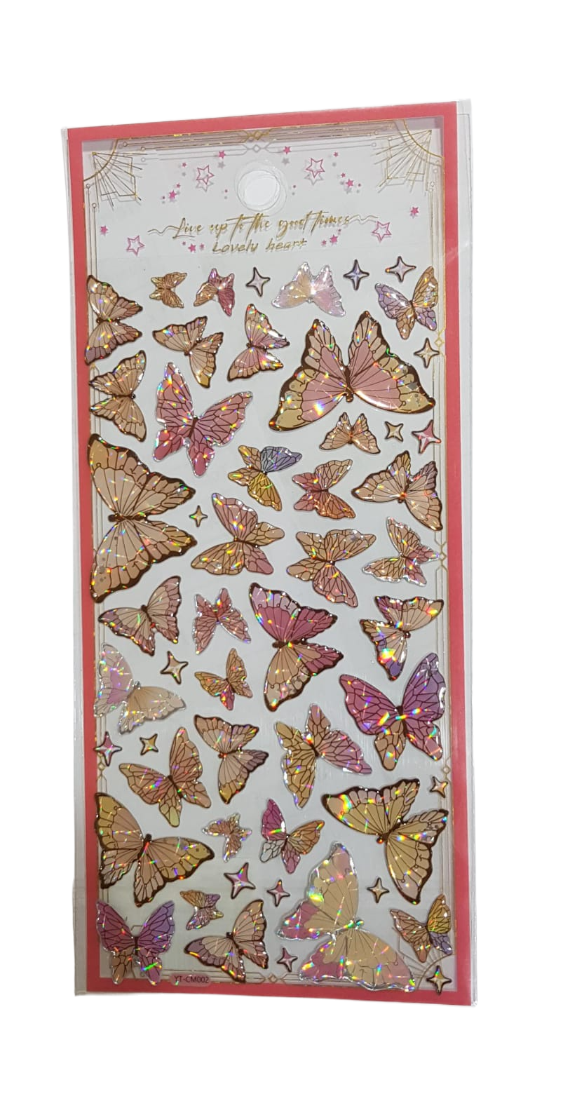 Butterfly Resin Sticker Set Assorted Designs Pack of 3