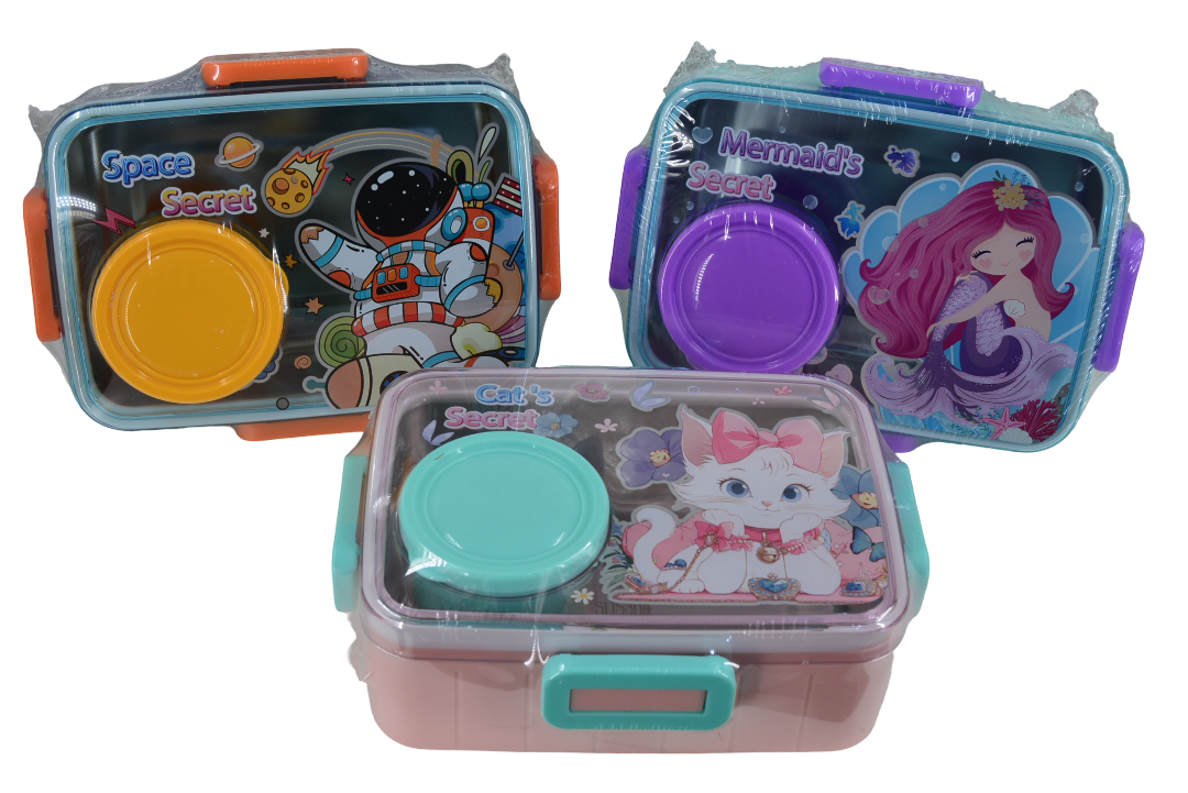Marie's Pretty Kitty Plastic Lunch Box (Assorted Designs, Sold as Single)