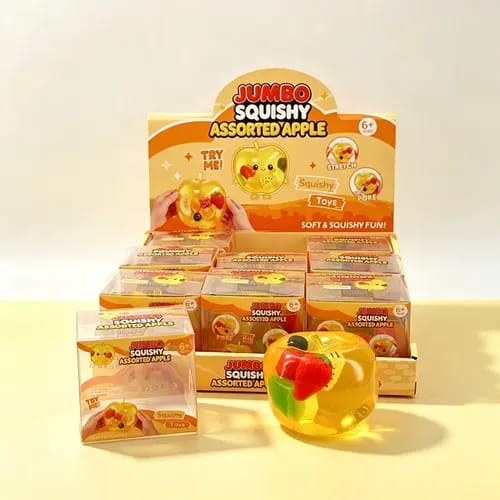 Jumbo Apple Squishy Toy with Inner Fruit – Stress Relief Novelty Toy