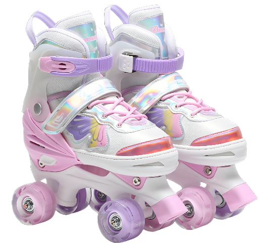 Mermaid Adjustable Roller Skates Medium with Flashing Wheels