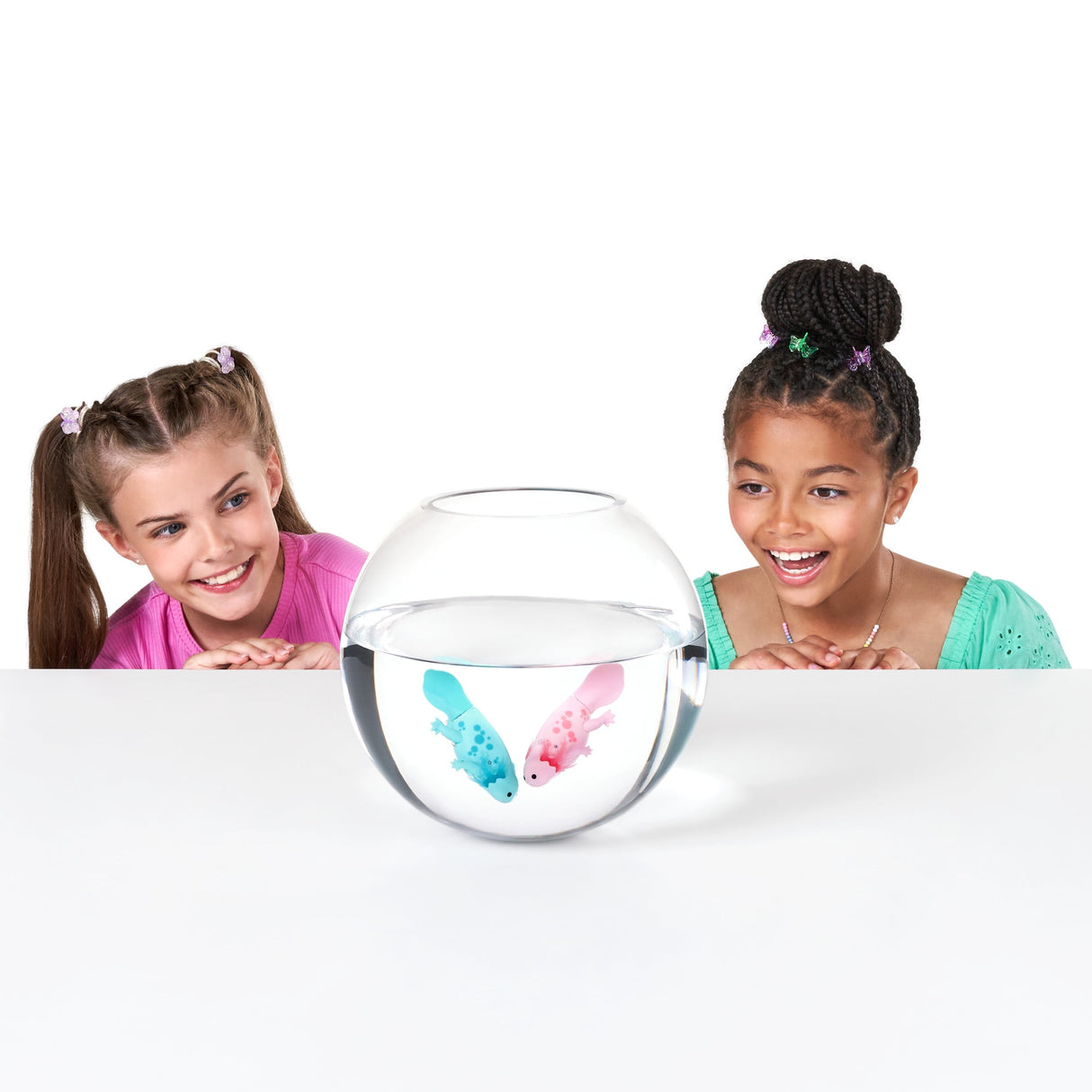 Pets Alive Swimming Axolotl - Water-Activated Robotic Pet with 5-Direction Swim and Power-Save Mode - Assorted (Pink/Teal Pack)