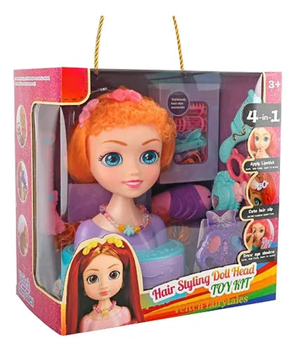 Hair Styling 4-in-1 Doll Head Toy Kit Assorted designs