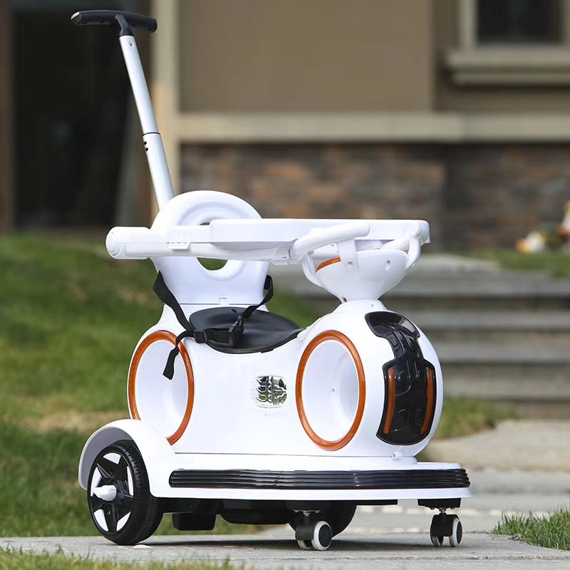 Rideon Push Car With Swing White