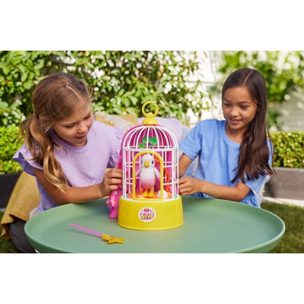 Pets Alive Polly the Magic Bird - Interactive Repeating Parrot with Hatching Baby, Wand, and 10+ Tricks - Multicolor