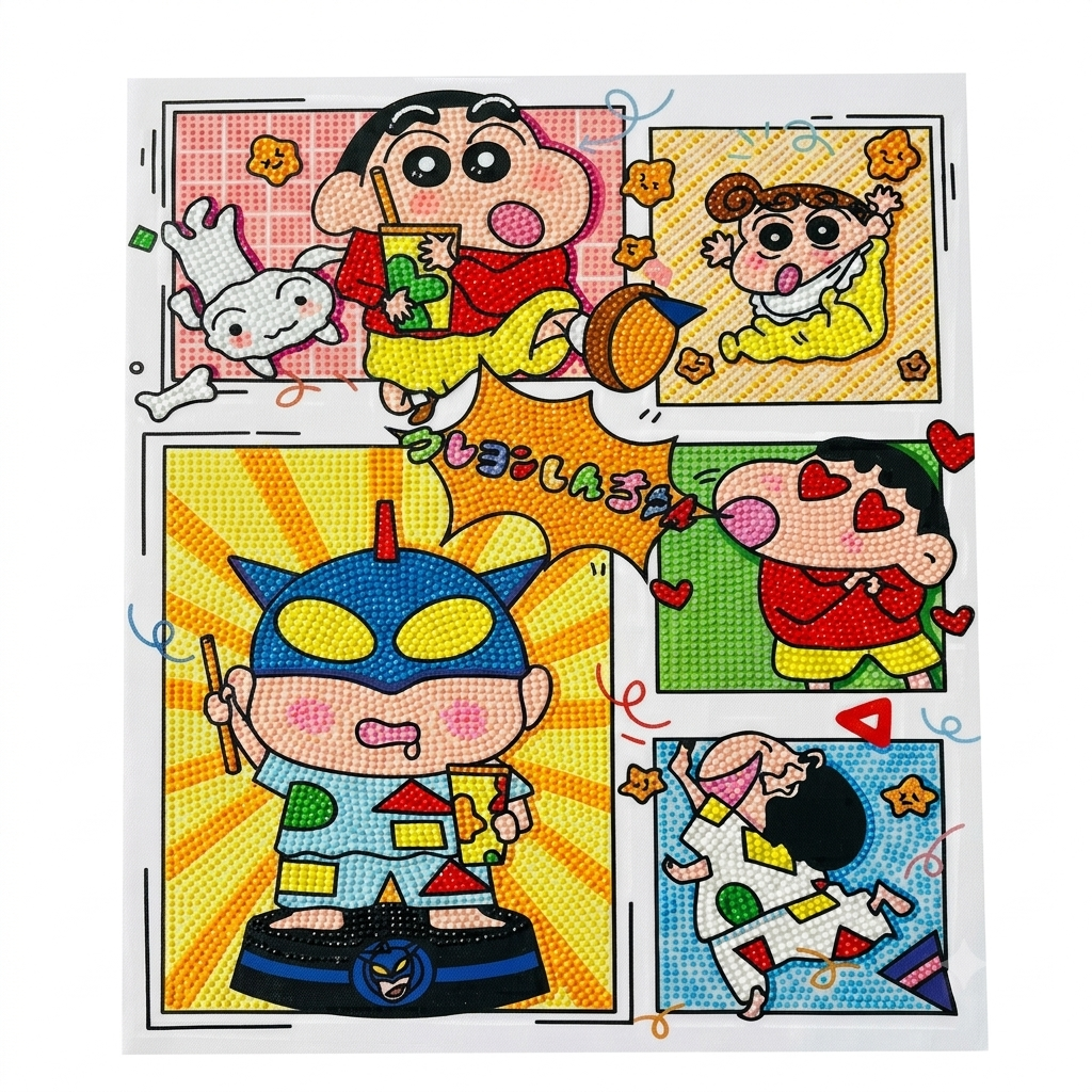 Shin-chan Diamond Painting Set 30x40cm canvas with colorful gems for DIY anime crystal art