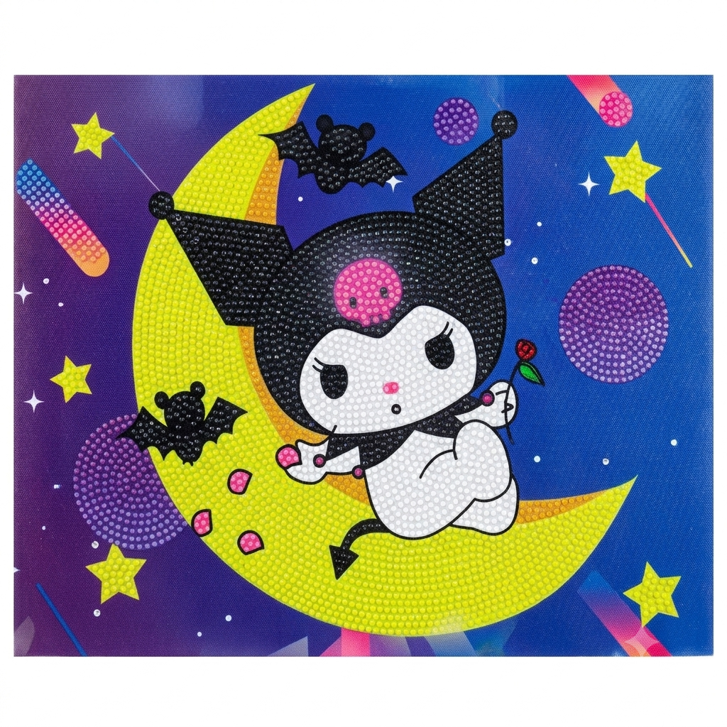 Kuromi Diamond Painting Set 30x40cm canvas with colorful gems for DIY Sanrio crystal art