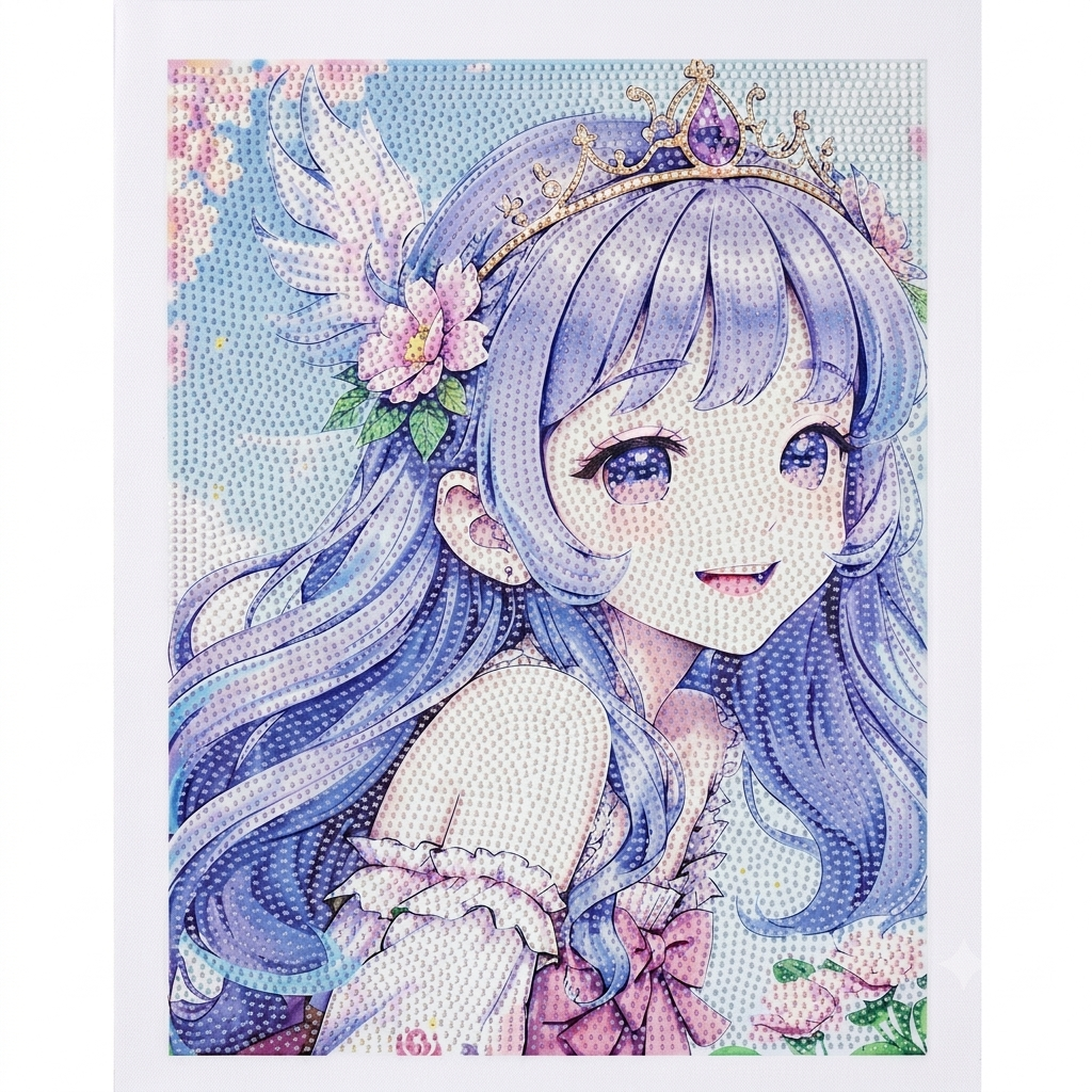 Cute Girl Diamond Painting Set 30x40cm canvas with colorful gems for DIY crystal art