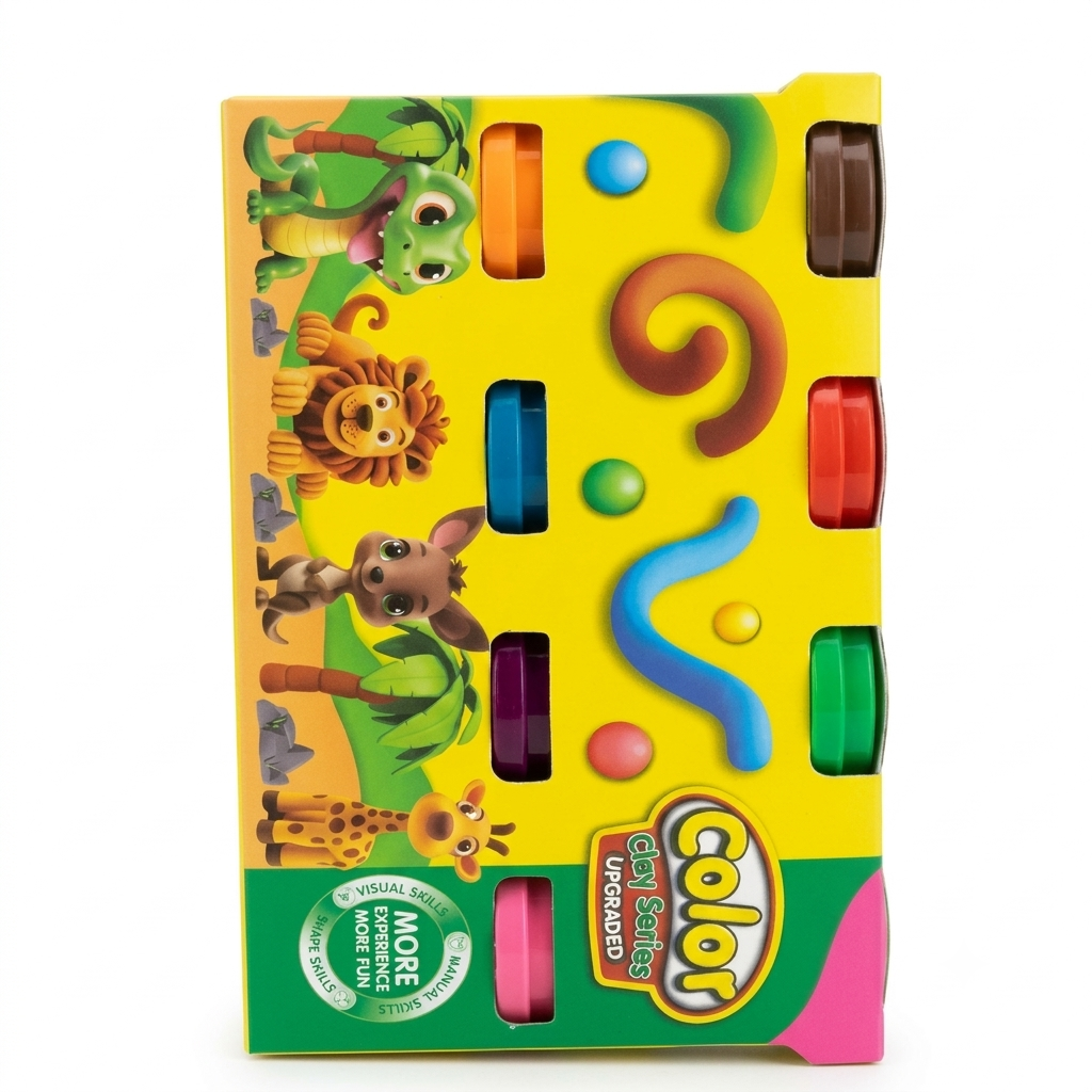 Color Play Dough 8 Pcs Set with 8 cans of non-toxic modeling compound in assorted colors