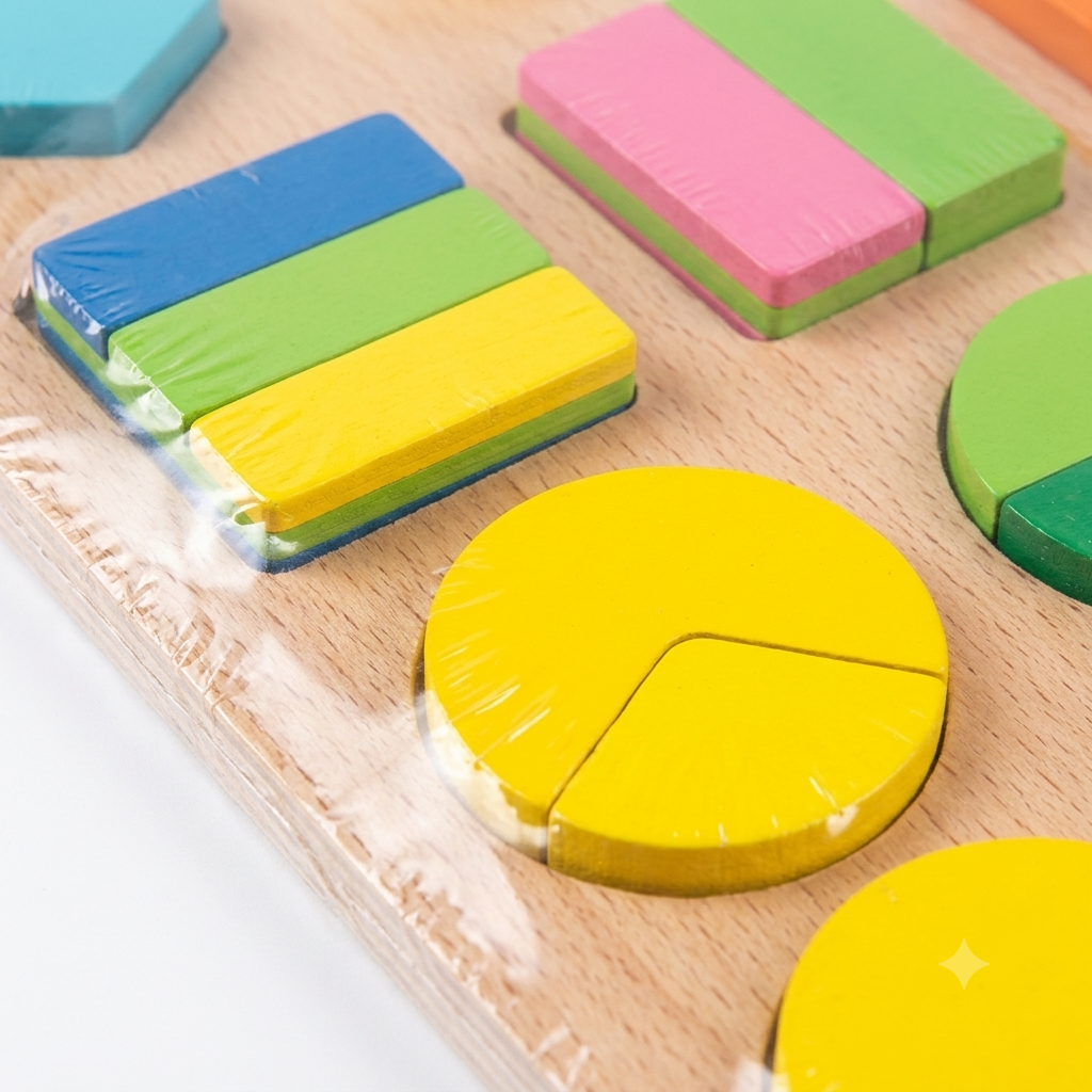 Shapes Wooden Medium 20x20 cm Educational Puzzle Board for Kids