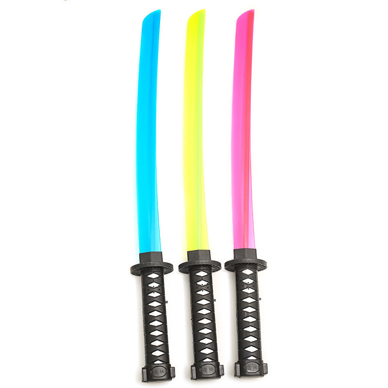 Light Up Sword with Music for Kids featuring flashing LED lights and sound effects, assorted designs
